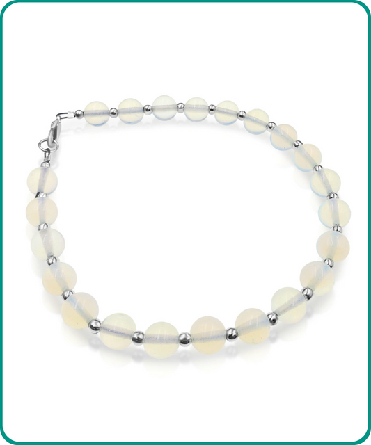 BESHEEK | Opalite Moonstone Artisan Beaded Anklet