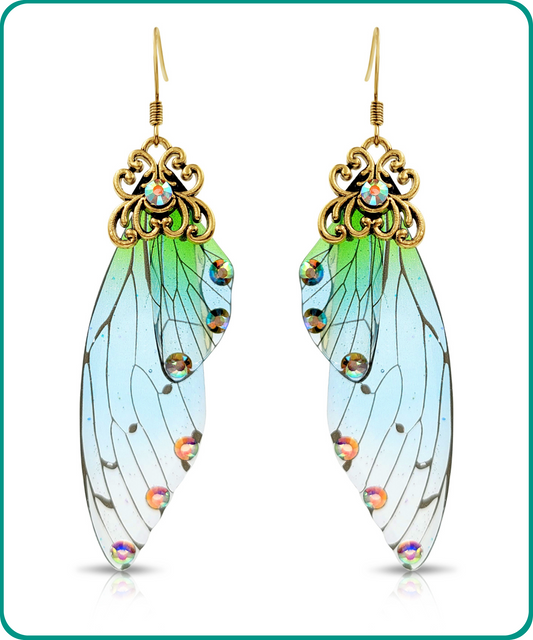 BESHEEK | Magical Forrest Resin Fairy Wings Earrings