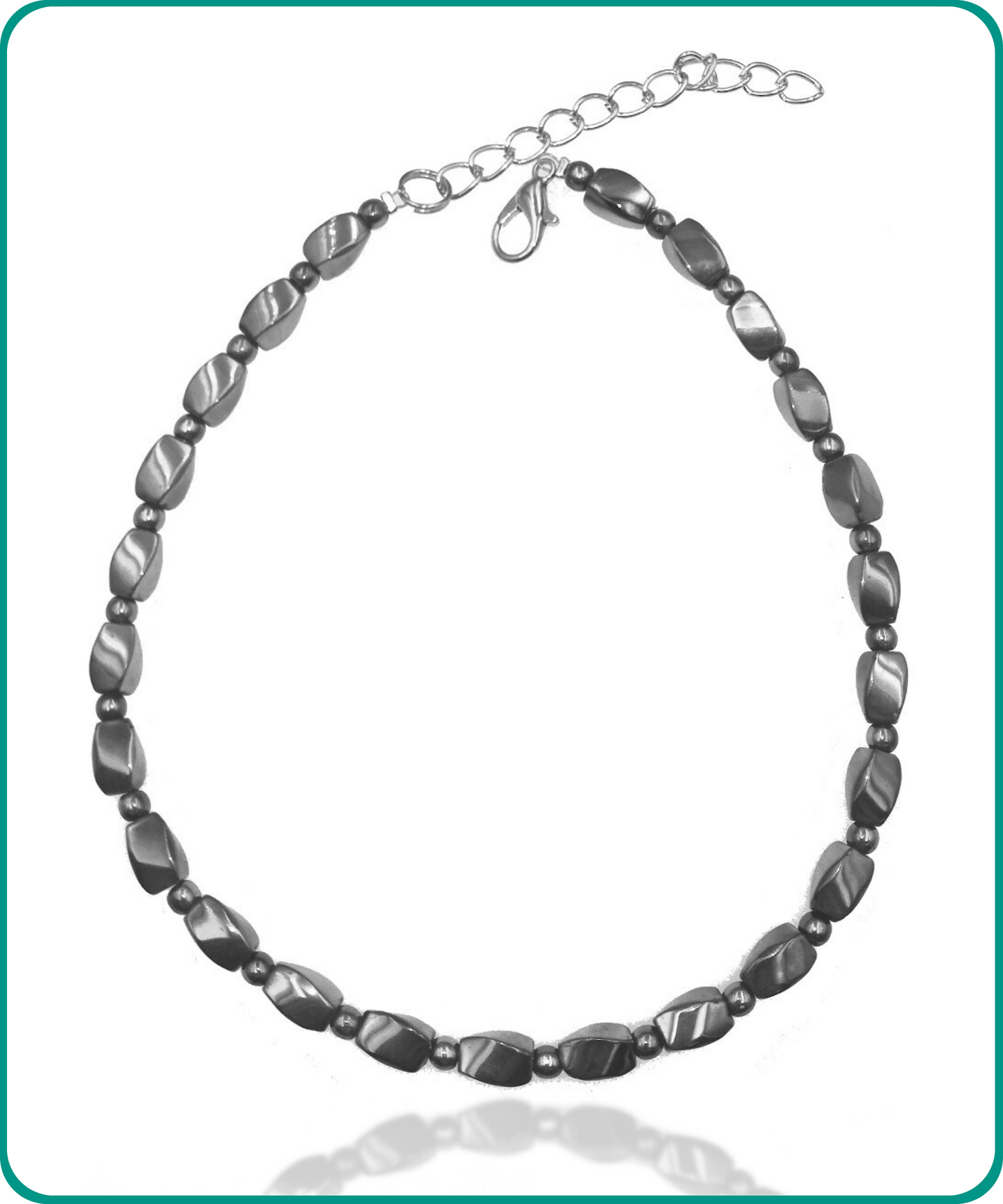 BESHEEK | Twisted Grey Hematite Anklet