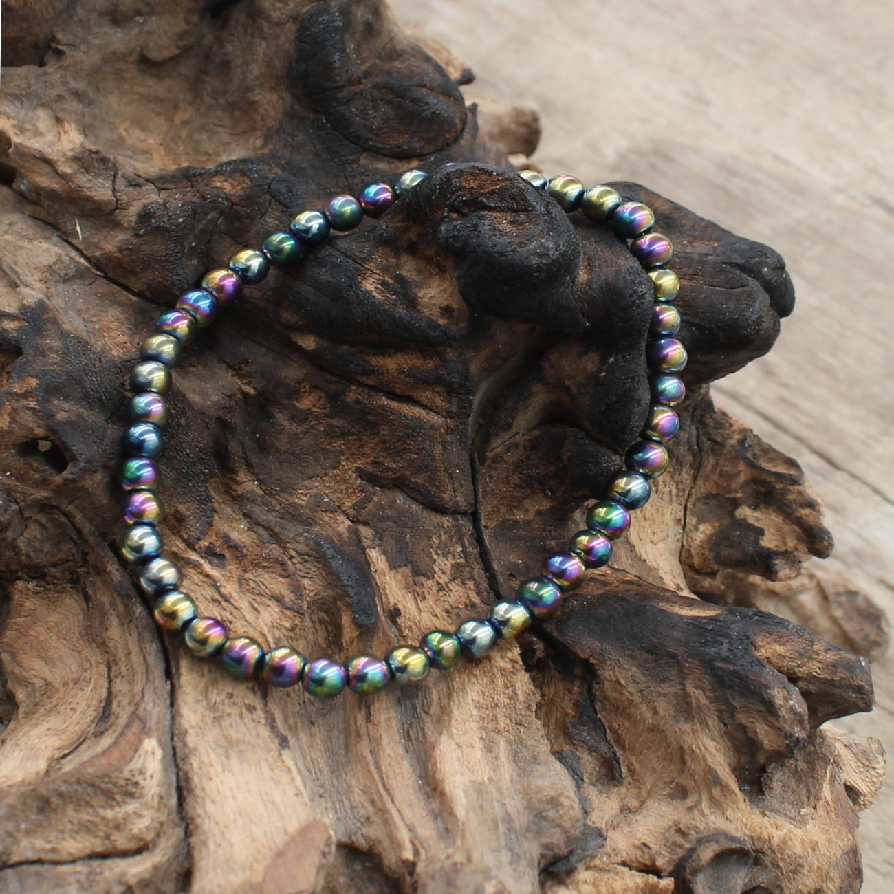 Magnetic Rainbow Vitrail Hematite Stretch Anklet KIT