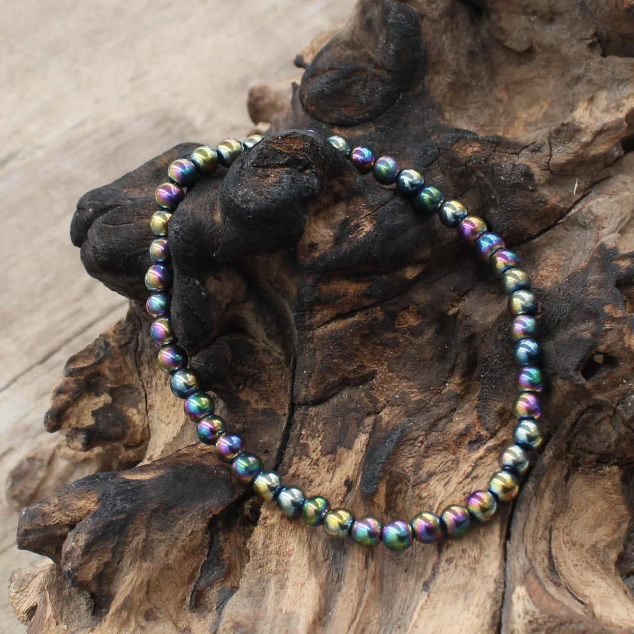 Magnetic Rainbow Vitrail Hematite Stretch Anklet KIT