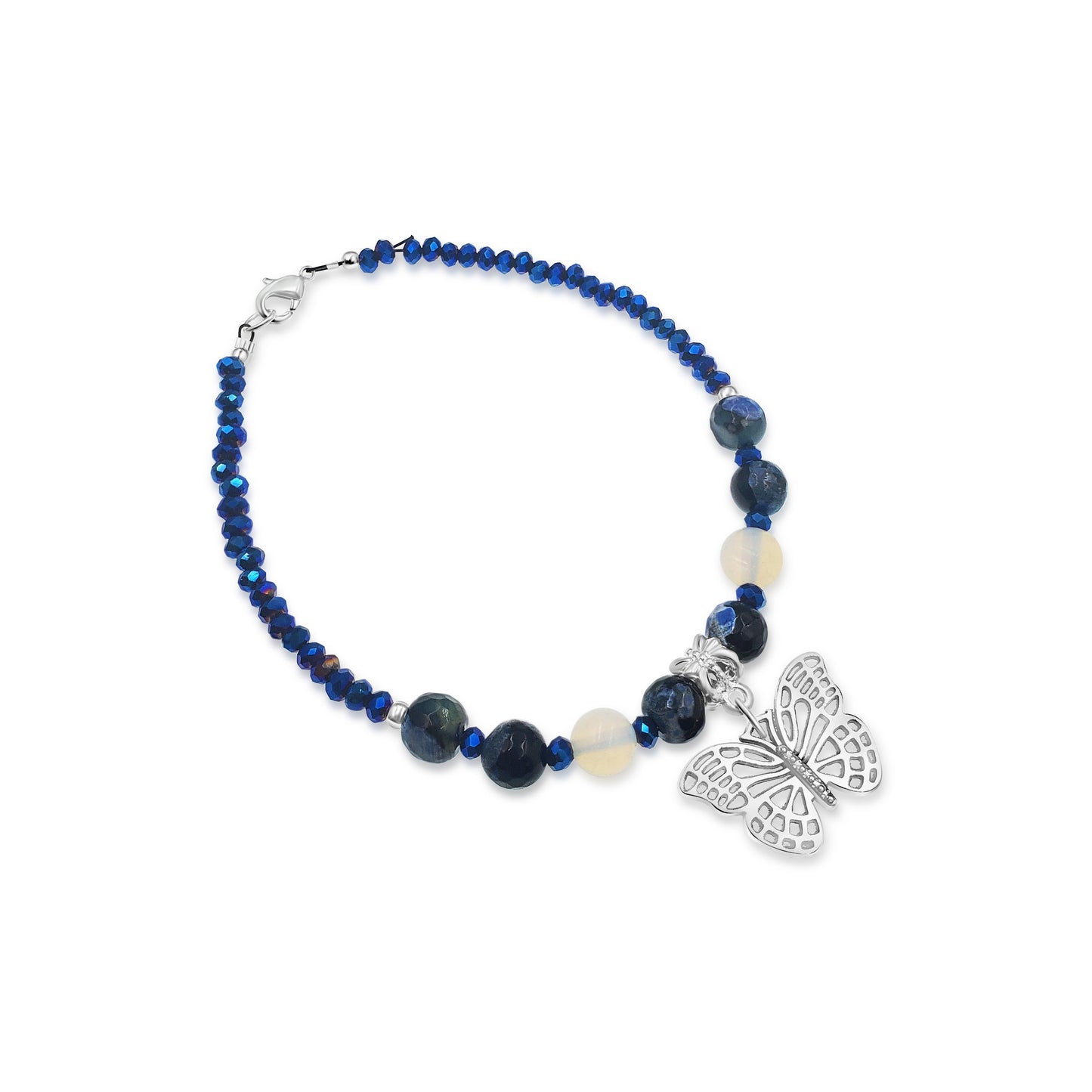 Blue Calsilica Butterfly Anklet KIT