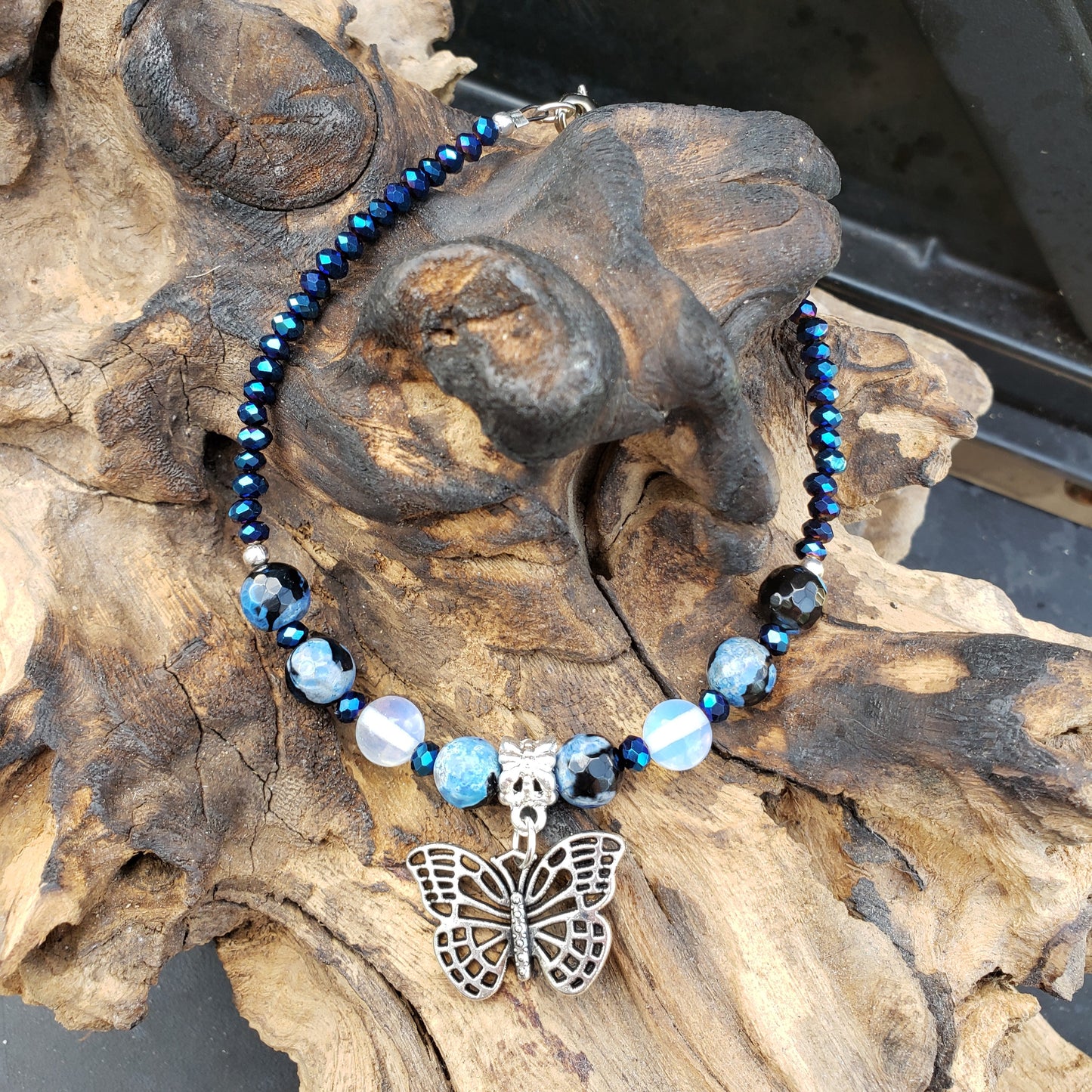 Blue Calsilica Butterfly Anklet KIT