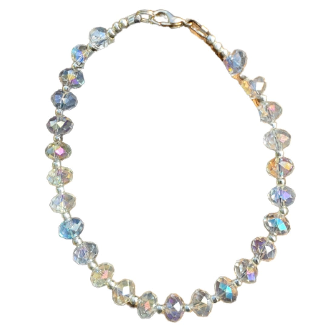 BESHEEK CLEAR Crystal Anklet | Handmade Hypoallergenic Beach Gala Wedding Style Jewelry
