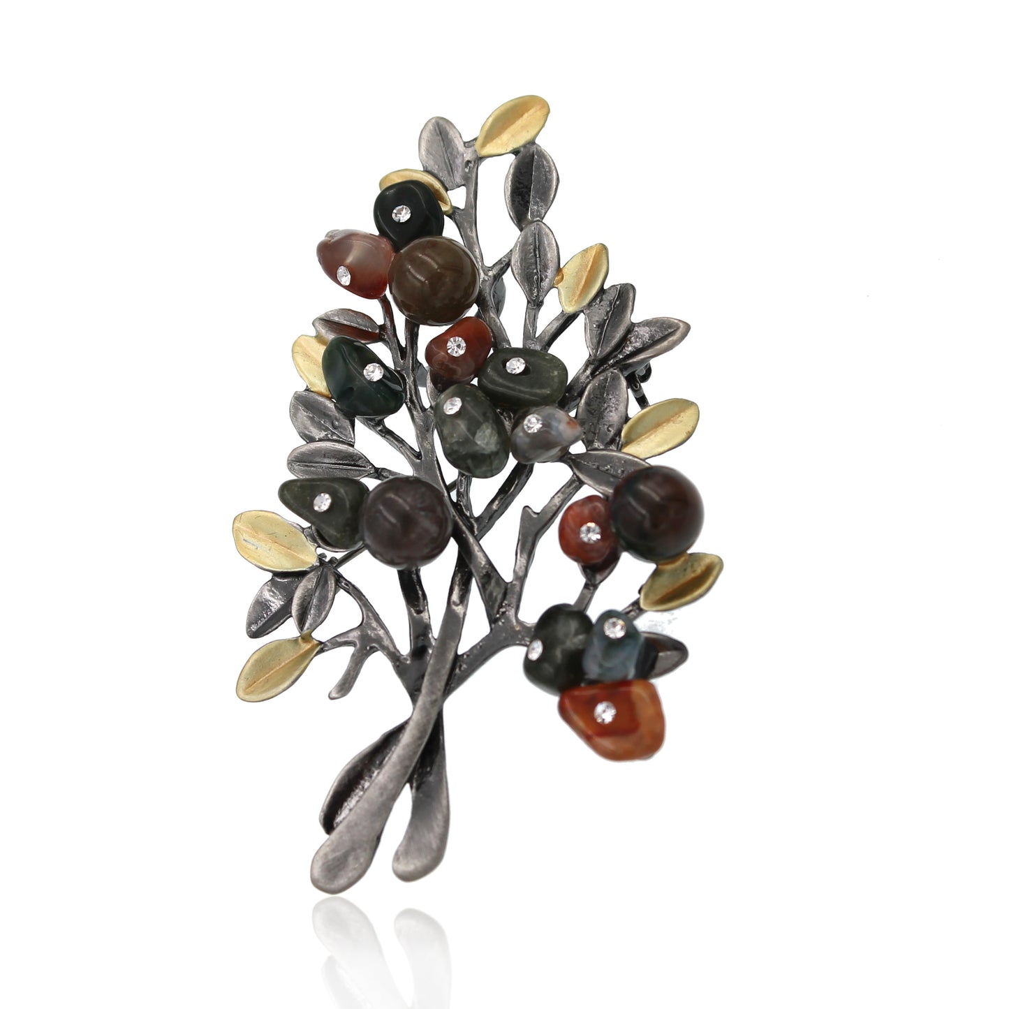 BESHEEK | Multi Colored Agate Rhinestones Bouquet Brooch