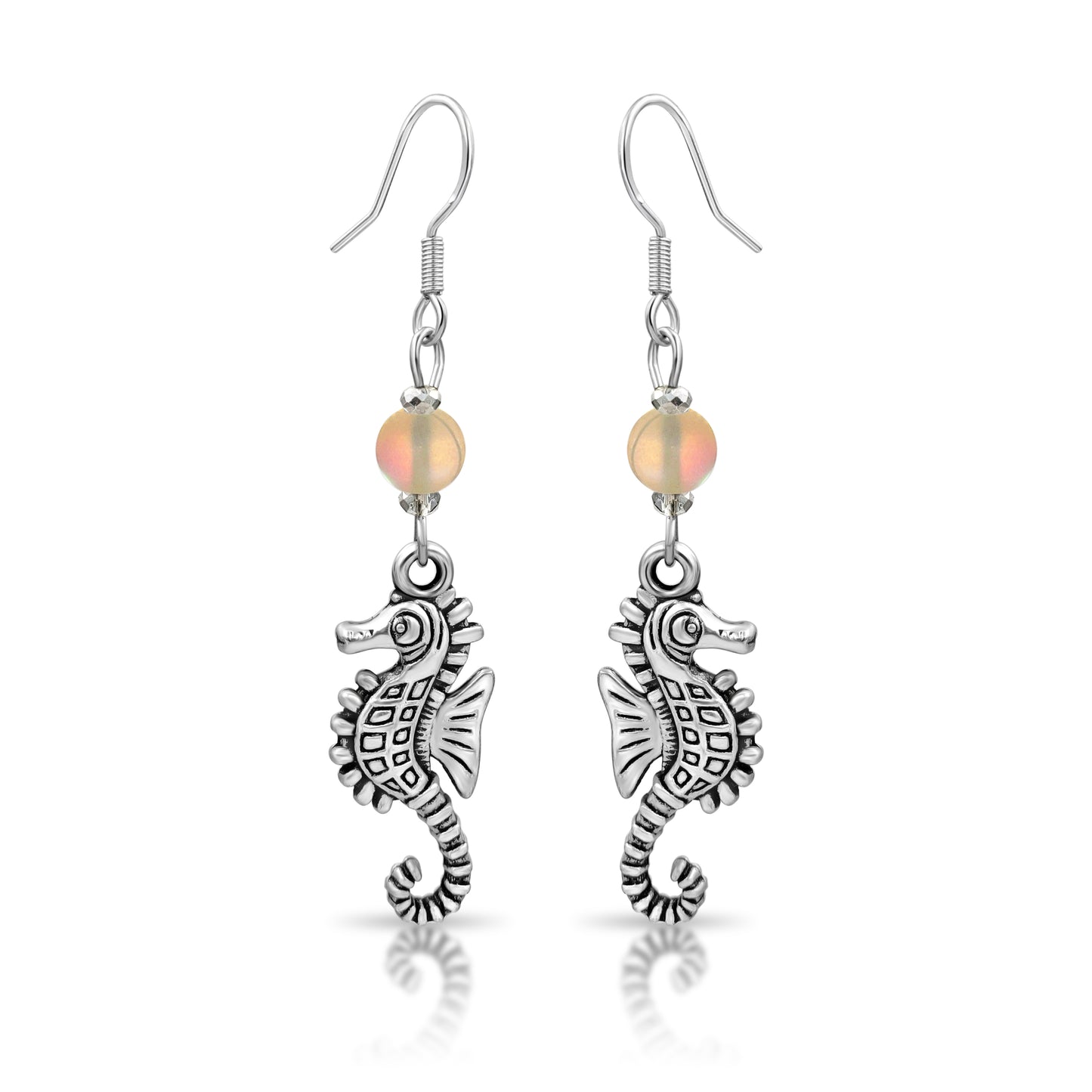 BESHEEK Sterling Silver and Mermaid Glass Seahorse Earrings KIT