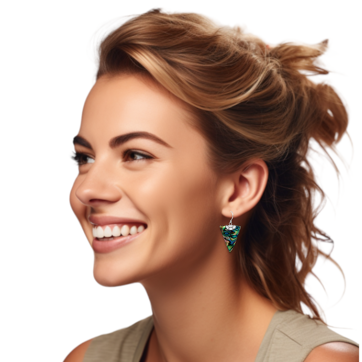 Sterling Silver and Abalone Arrow Dangle Earrings