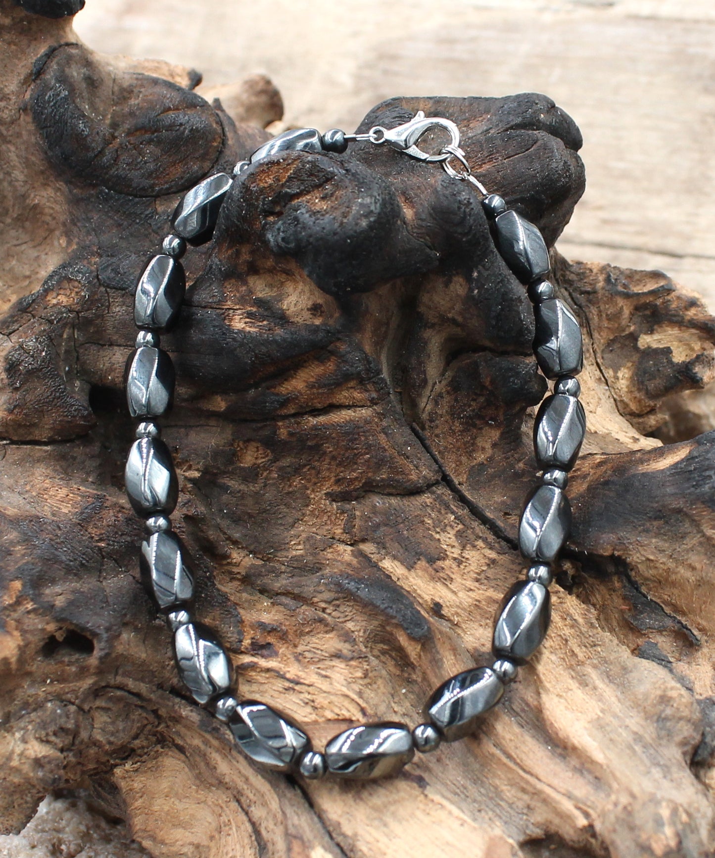 BESHEEK | Twisted Grey Hematite Anklet