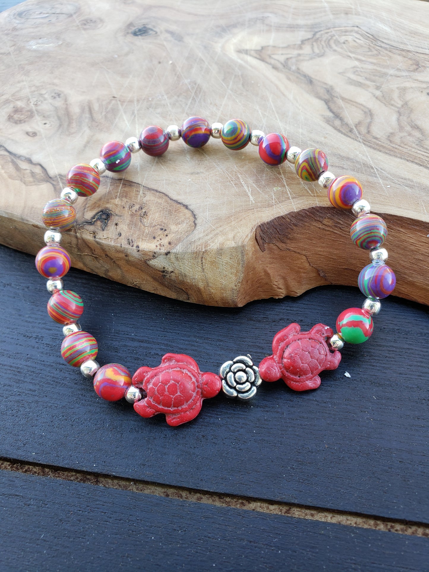 BESHEEK Multicolor calsilica Anklet | Handmade Hypoallergenic Beach Gala Wedding Style Jewelry