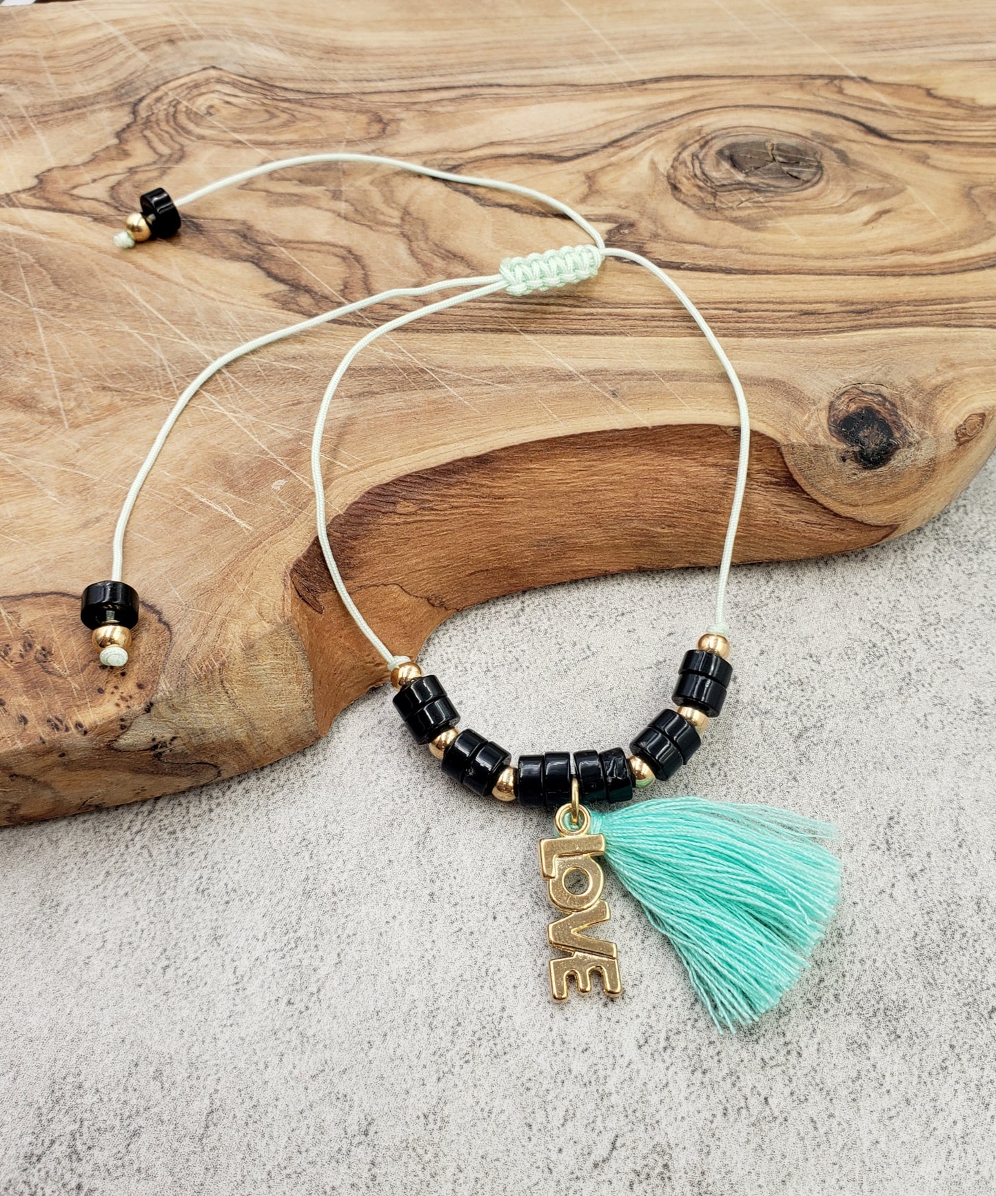 Love Thread with Bead Anklet Mint