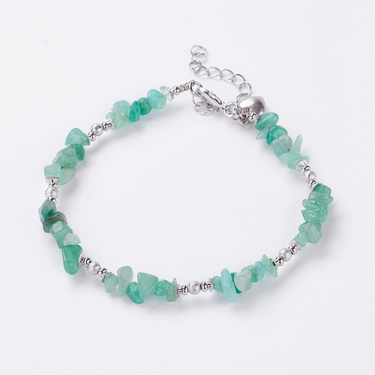 BESHEEK Aventurine GREEN nugget Artisan Beaded Anklet with Extension | Handmade Hypoallergenic Beach Gala Wedding Style Jewelry