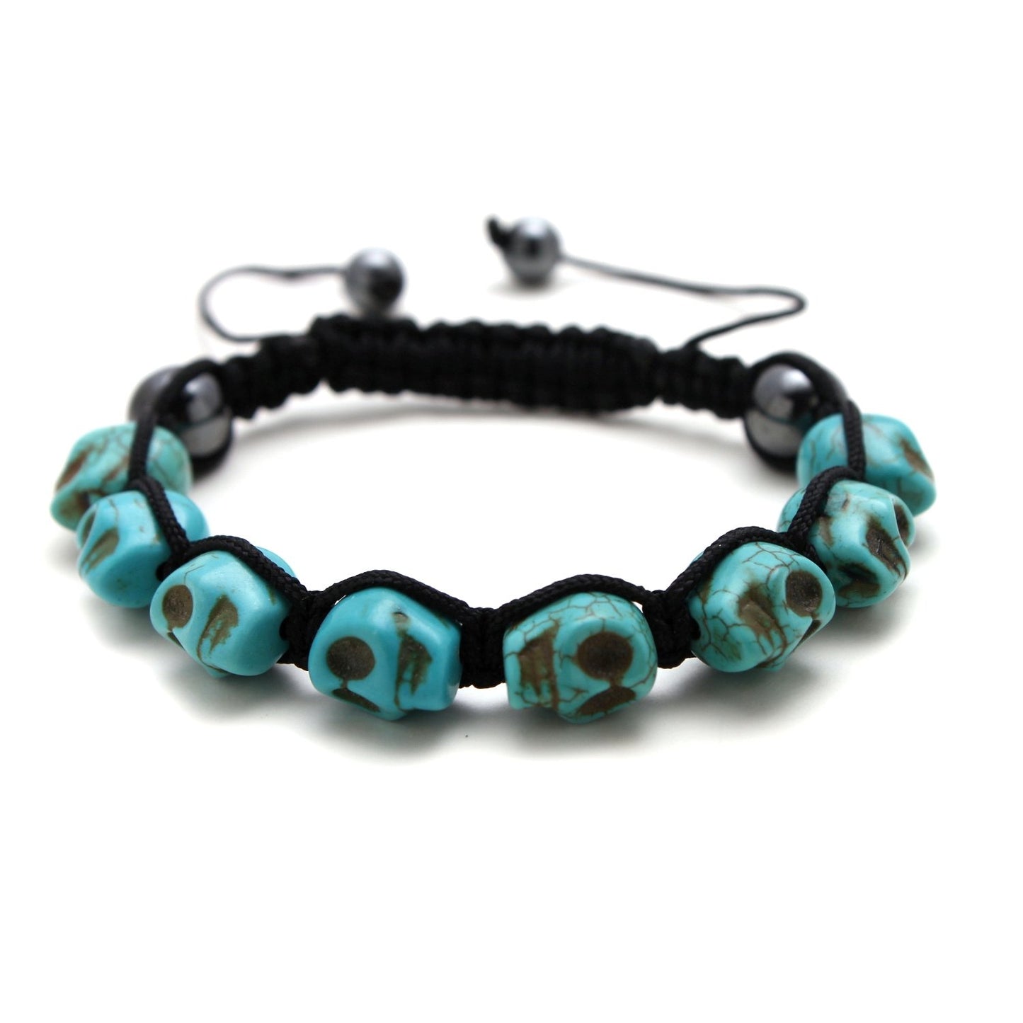 BESHEEK Sea turtule BLUE turquoise howlite stone Artisan Weaved Macrame Shamballa Bracelet | Handmade Hypoallergenic Boho Beach Gala Wedding Style Jewelry