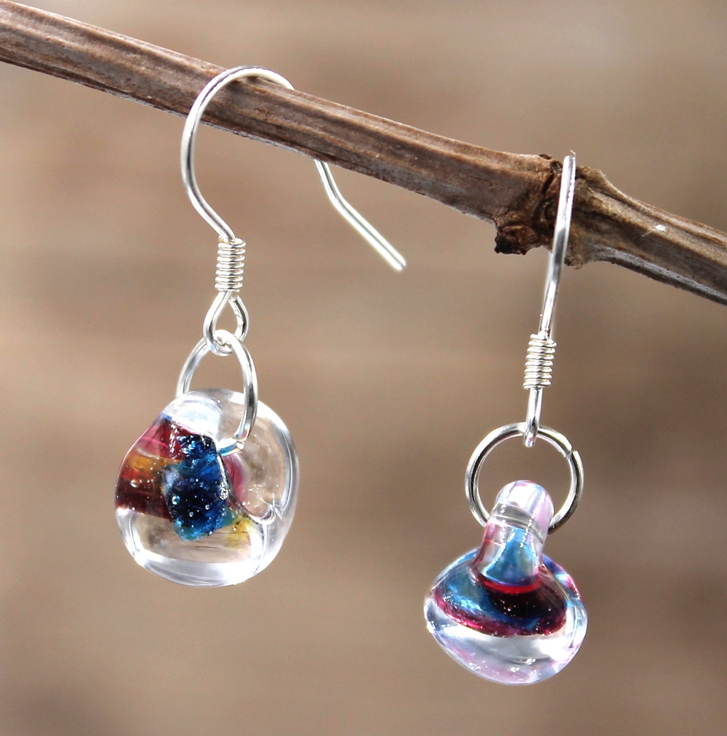 BESHEEK Sterling Silver Festival Blue Water Droplet Glass Earrings | Hypoallergenic Boho Beach Gala Wedding Style Fashion Earrings