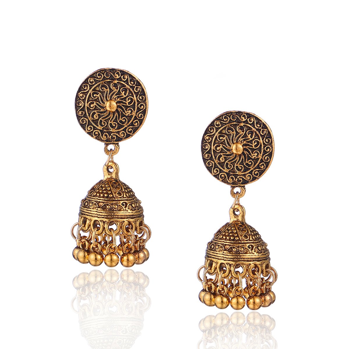 BESHEEK Handmade Antique Goldtone Bali Tassel Drop Earrings | Handmade Hypoallergenic Boho Beach Gala Wedding Style Fashion Earrings