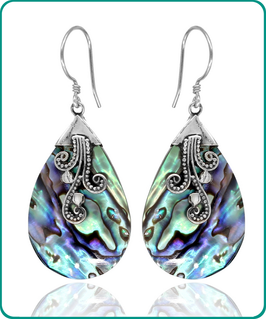 Sterling Silver Tentacles Abalone Earrings