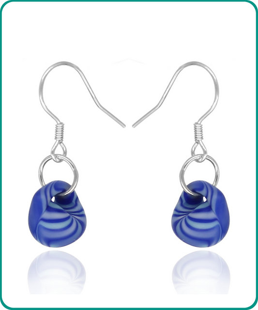 BESHEEK | Sterling Silver Ocean Waves Water Droplet Glass Earrings