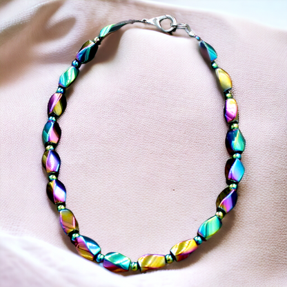 Magnetic Rainbow Vitrail Hematite Anklet KIT