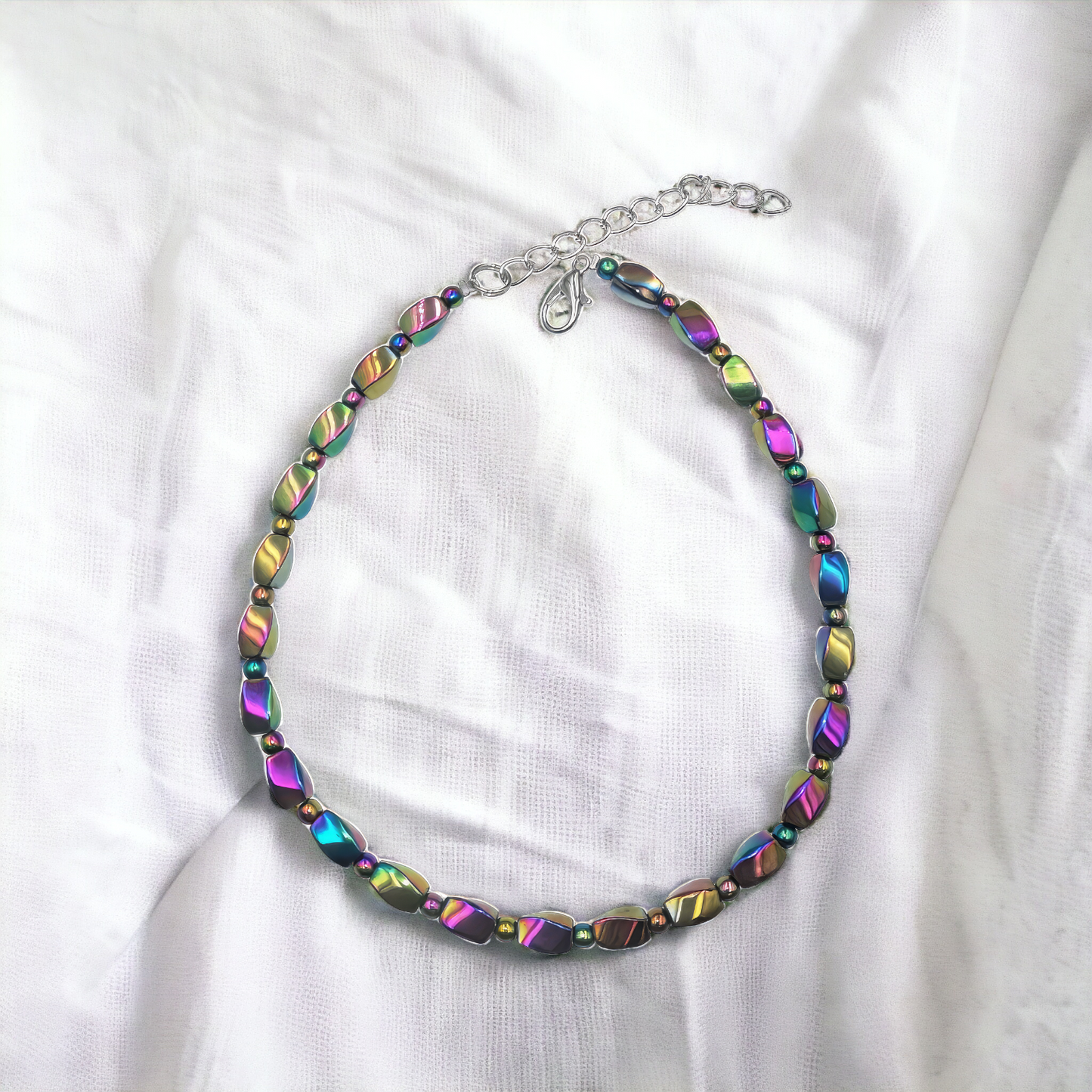 Magnetic Rainbow Vitrail Hematite Anklet KIT