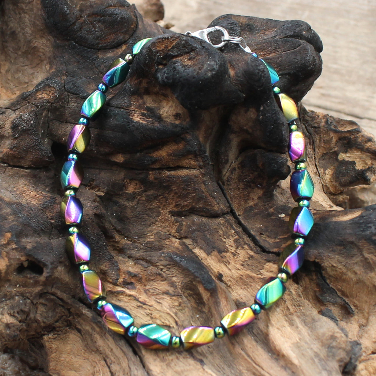 Magnetic Rainbow Vitrail Hematite Anklet KIT