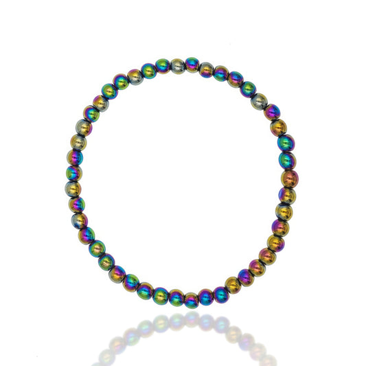 Magnetic Rainbow Vitrail Hematite Stretch Anklet KIT