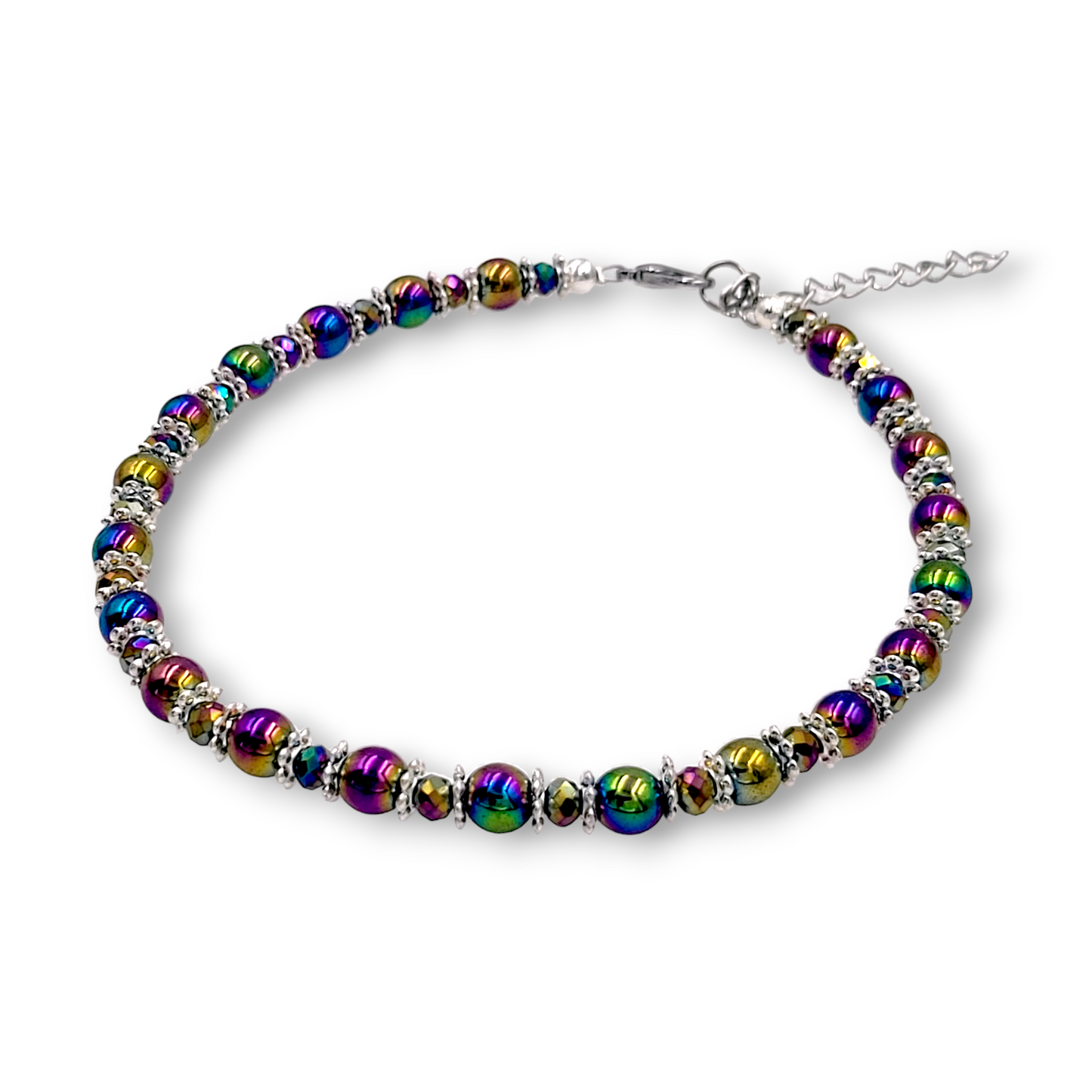 BESHEEK | Rainbow Hematite Stone Artisan Beaded Anklet