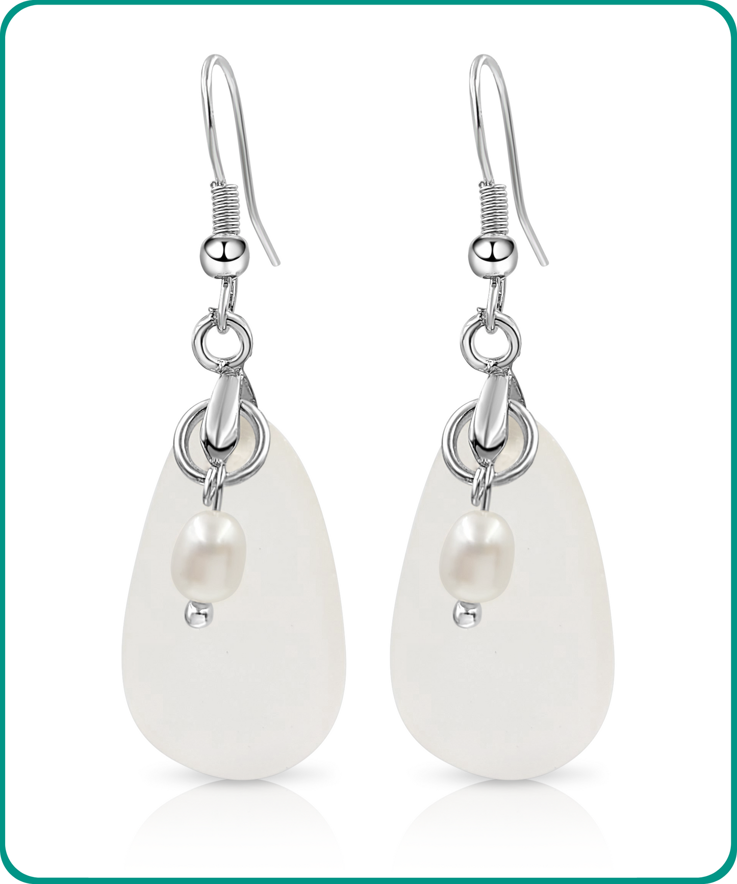 BESHEEK | Gorgeous Sterling Silver Frost Pearl Earrings