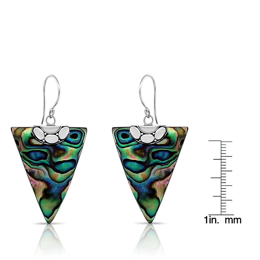 Sterling Silver and Abalone Arrow Dangle Earrings