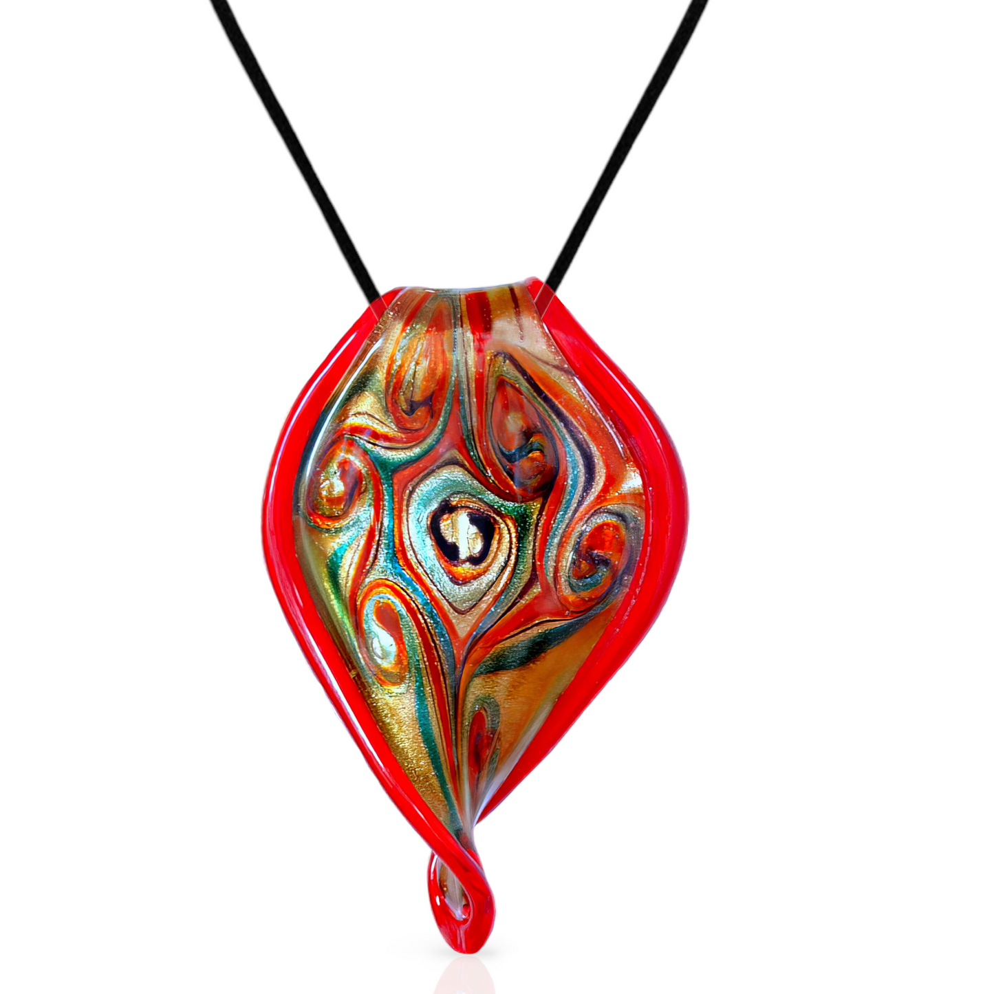 Handmade Murano Inspired Blown Glass Necklace Pendant