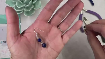 BESHEEK Handmade Lapis Lazuli & Sterling Silver Drop Earrings | Handmade Hypoallergenic Boho Beach Gala Wedding Style Fashion Earrings