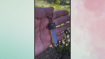 BESHEEK Copper Opalite Crystal Point Pendant? Handmade Hypoallergenic Boho Beach Gala Wedding Style Fashion Jewelry