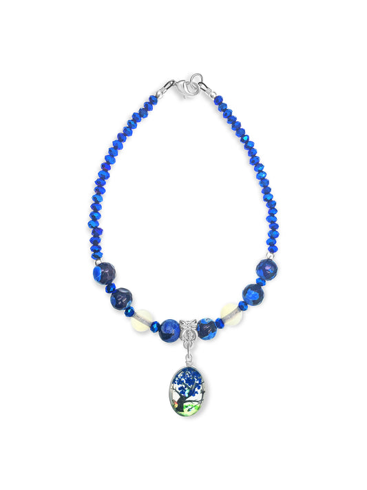 BESHEEK Blue tree with charm | Handmade Hypoallergenic Beach Gala Wedding Style Jewelry