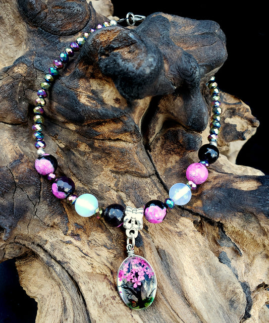 BESHEEK Pink tree anklet | Handmade Hypoallergenic Beach Gala Wedding Style Jewelry