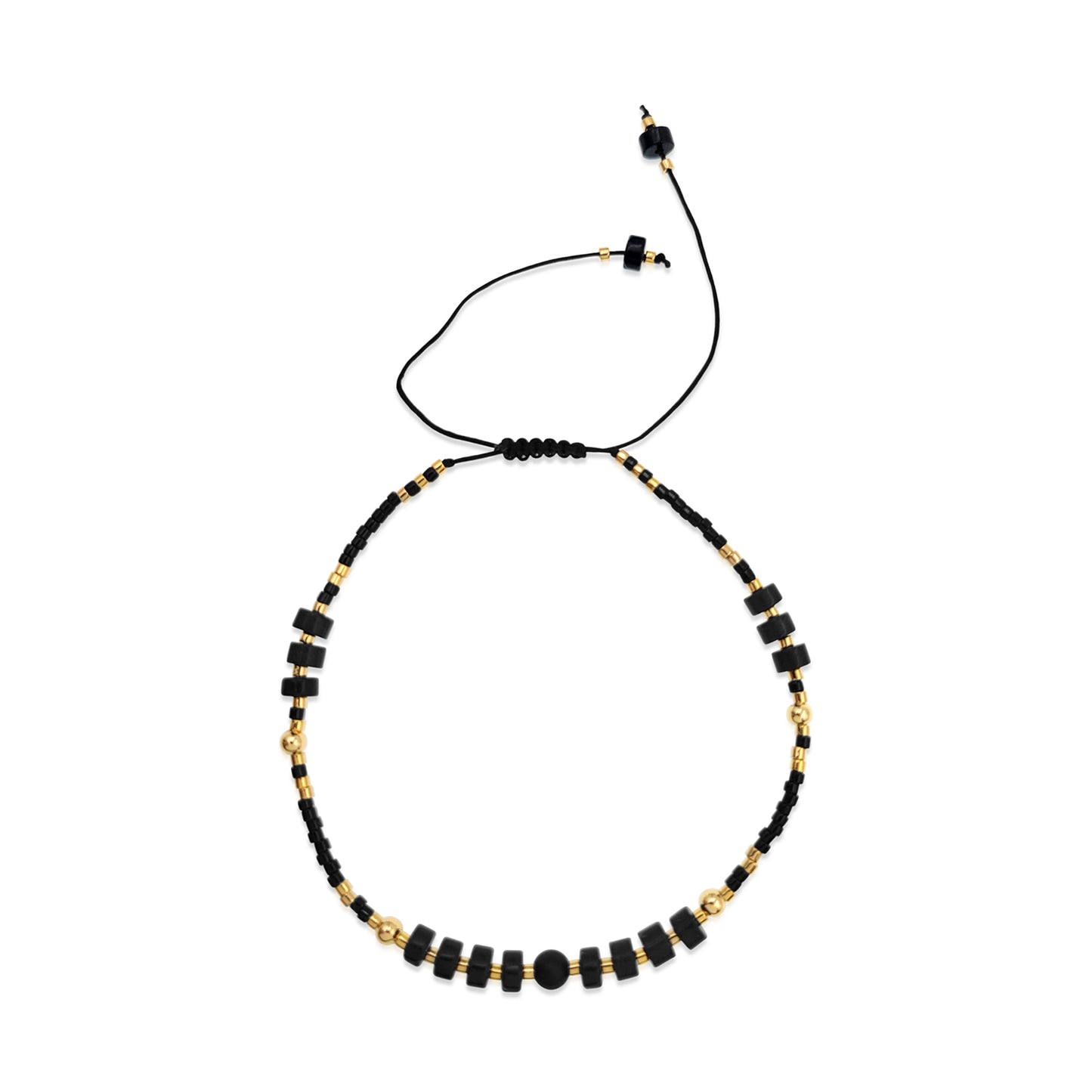 BESHEEK Adjustable Nylon Thread Braided Black Jasper Beads Bracelets| Handmade Hypoallergenic Boho Beach Gala Wedding Style Jewelry