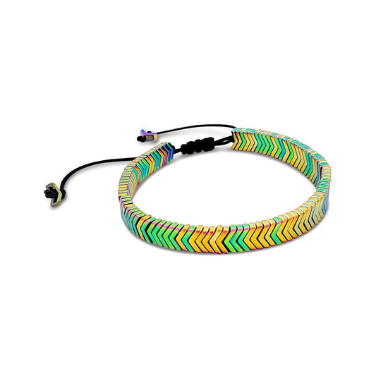 Hematite Arrow Adjustable braided Slide Bracelet