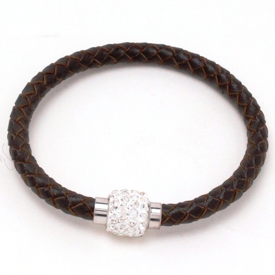 BESHEEK Unisex Braided Leather Magnetic Cuff Bracelet| Handmade Hypoallergenic Boho Beach Gala Wedding Style Jewelry