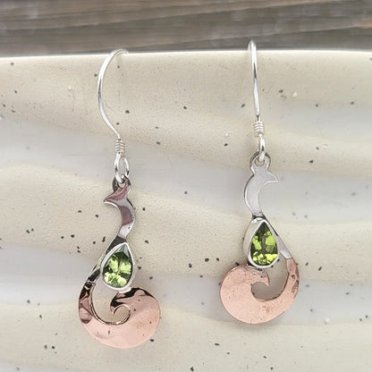 Sterling Silver and Gemstone Maui Hook Earrings