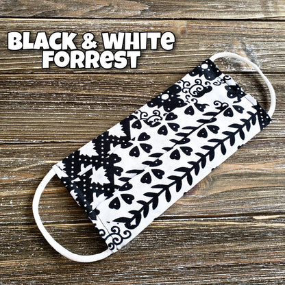 Black & White Forest Fabric Mask