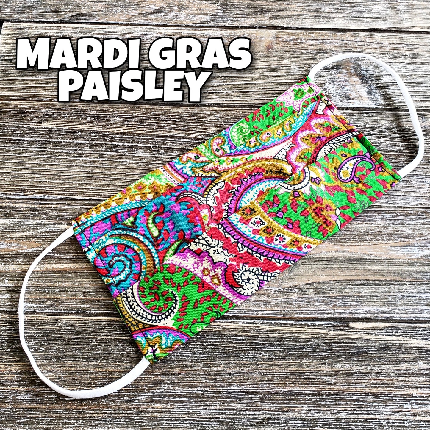 Mardi Gras Paisley Fabric Mask
