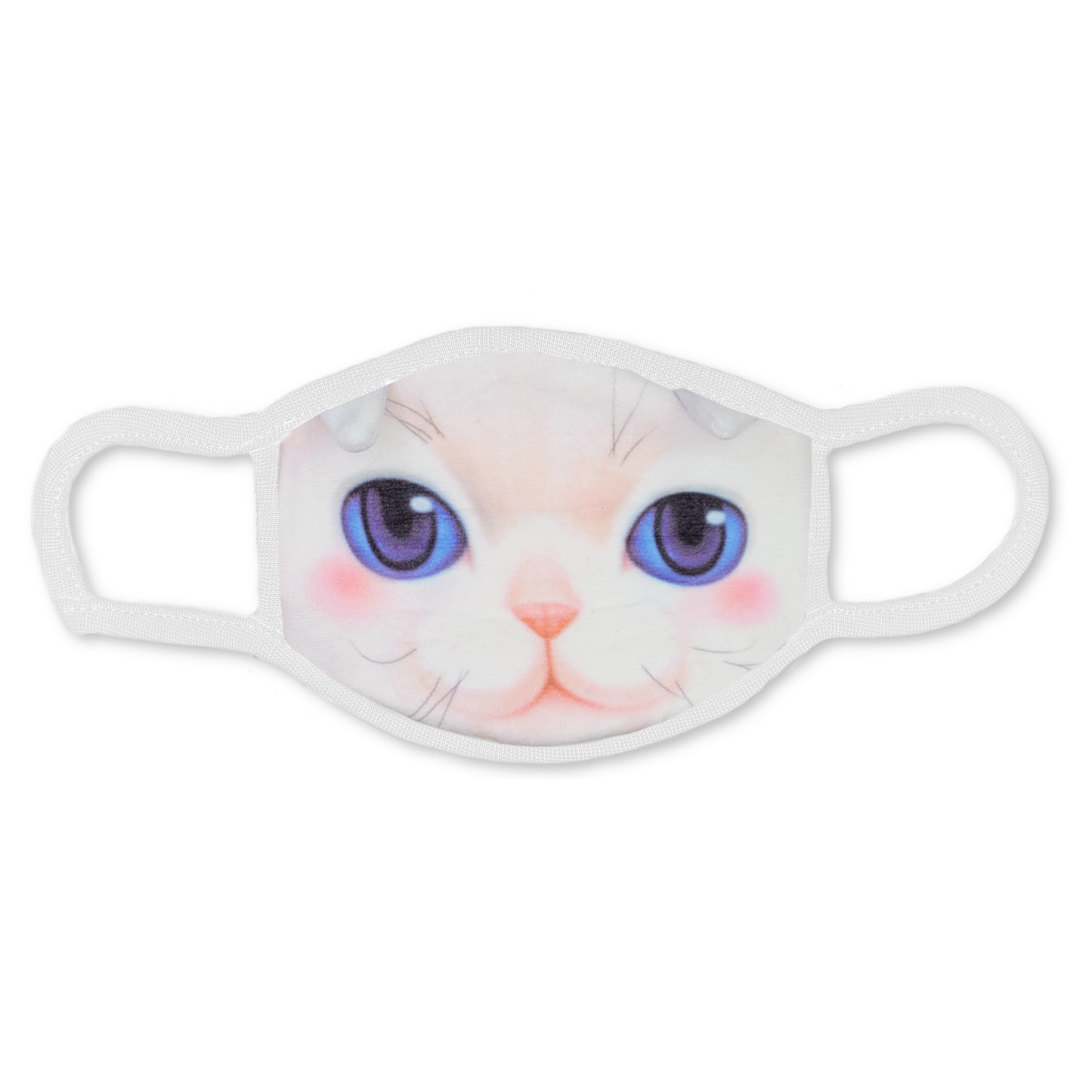 White Kitty Cat Fabric Mask