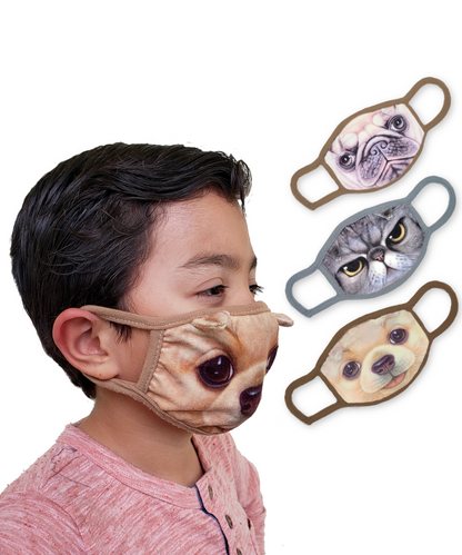 Chihuahua, Pug & Cat Mask Fabric Set of 3