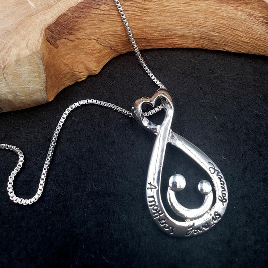 Silvertone Mother's Love Teardrop Necklace