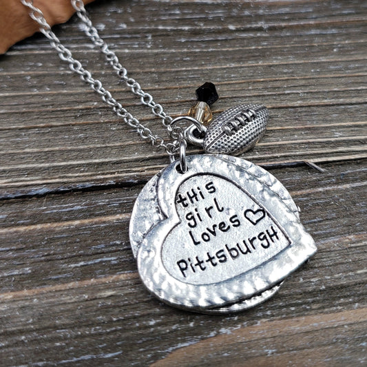 Silvertone This Girl Loves Pittsburgh Necklace