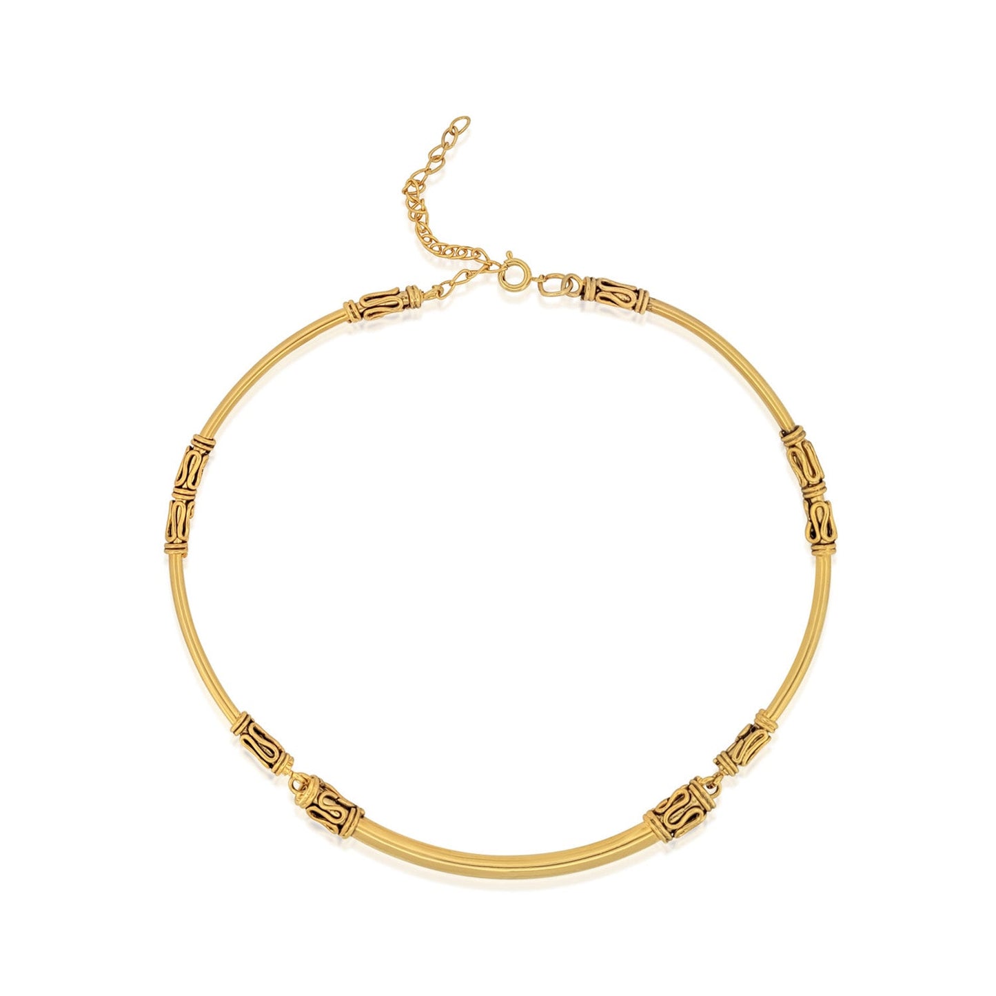 Goldtone Tibetan Rope Bangle Necklace