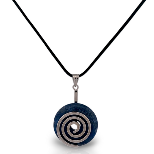 Lapis Lazuli Donut Pendant Necklace