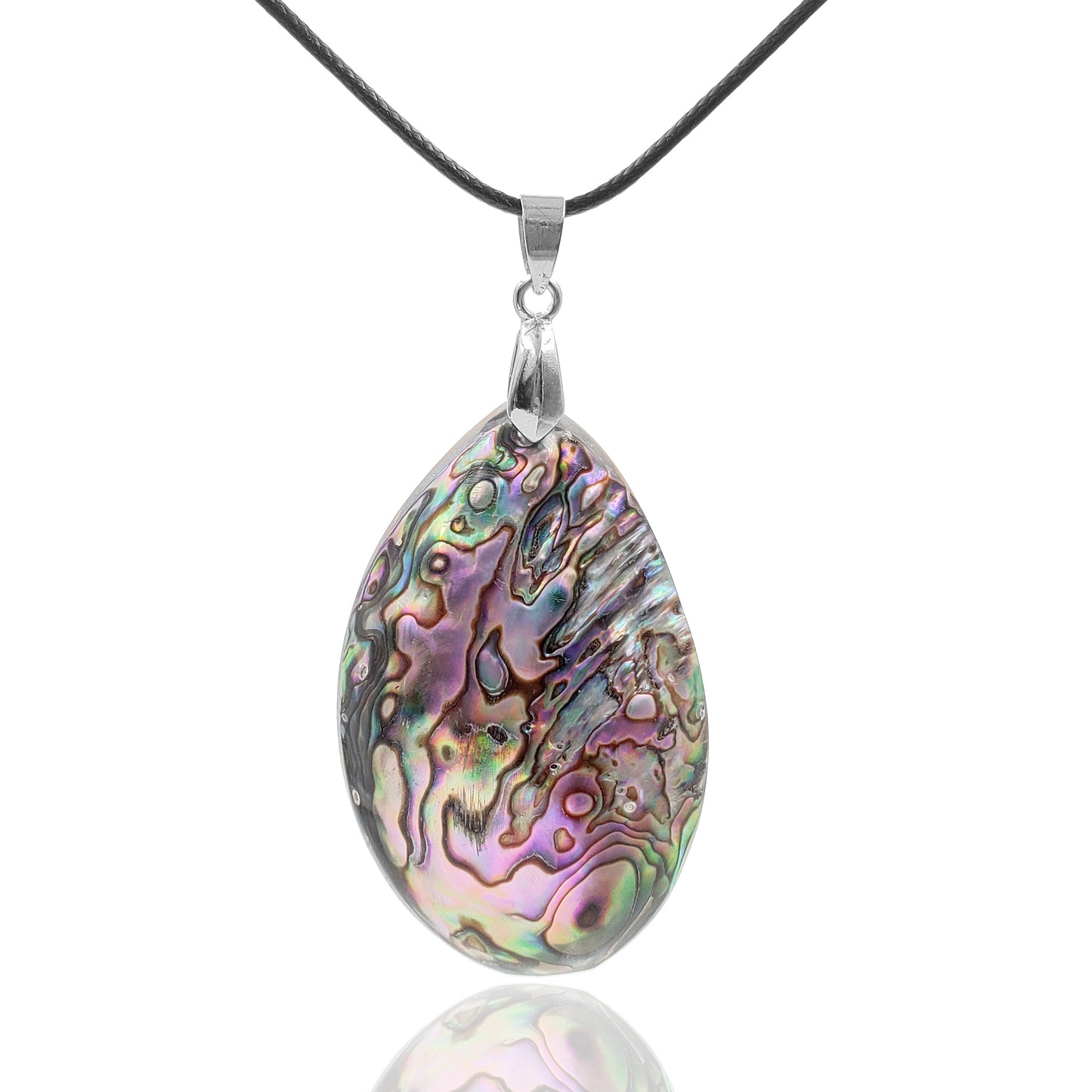 BESHEEK Abalone Cats Eya Paua Puff Shell Pendant Necklace | Handmade Hypoallergenic Boho Beach Gala Wedding Style Fashion Jewelry