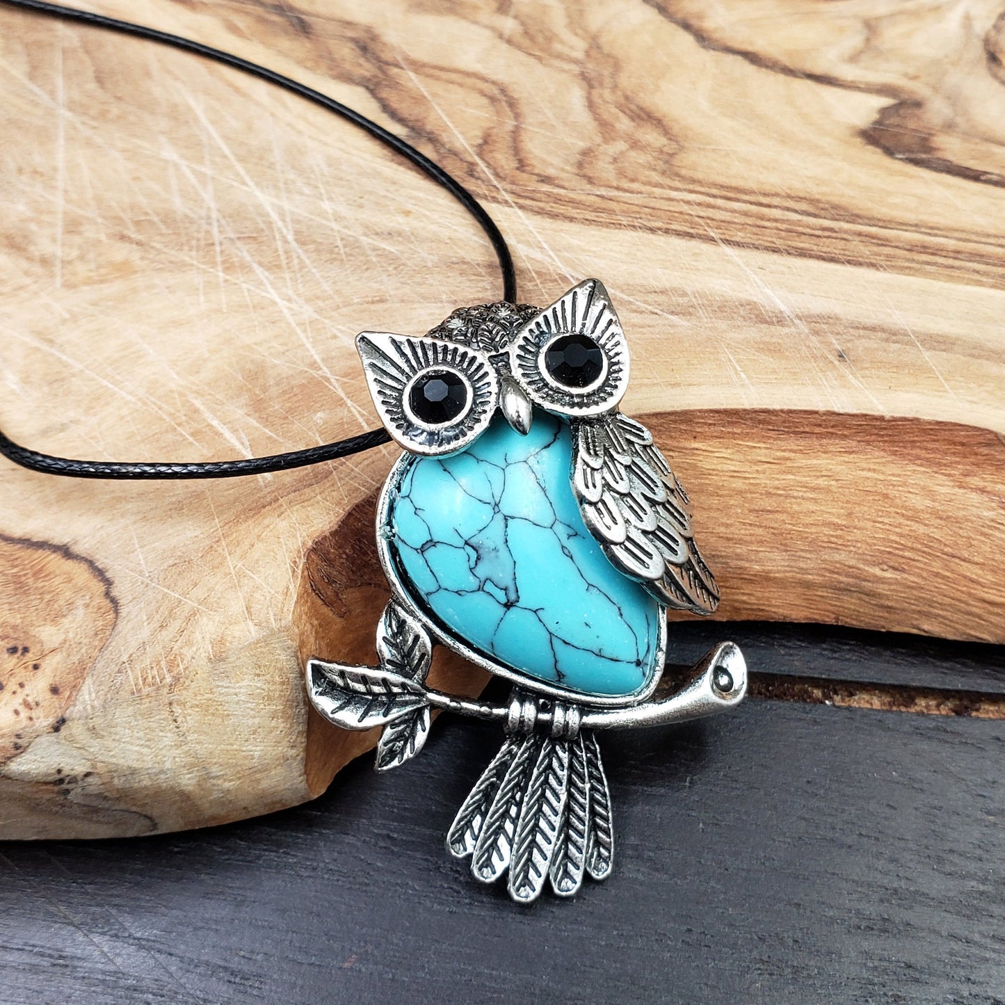 BESHEEK Turquoise Owl Pendant? Handmade Hypoallergenic Boho Beach Gala Wedding Style Fashion Jewelry