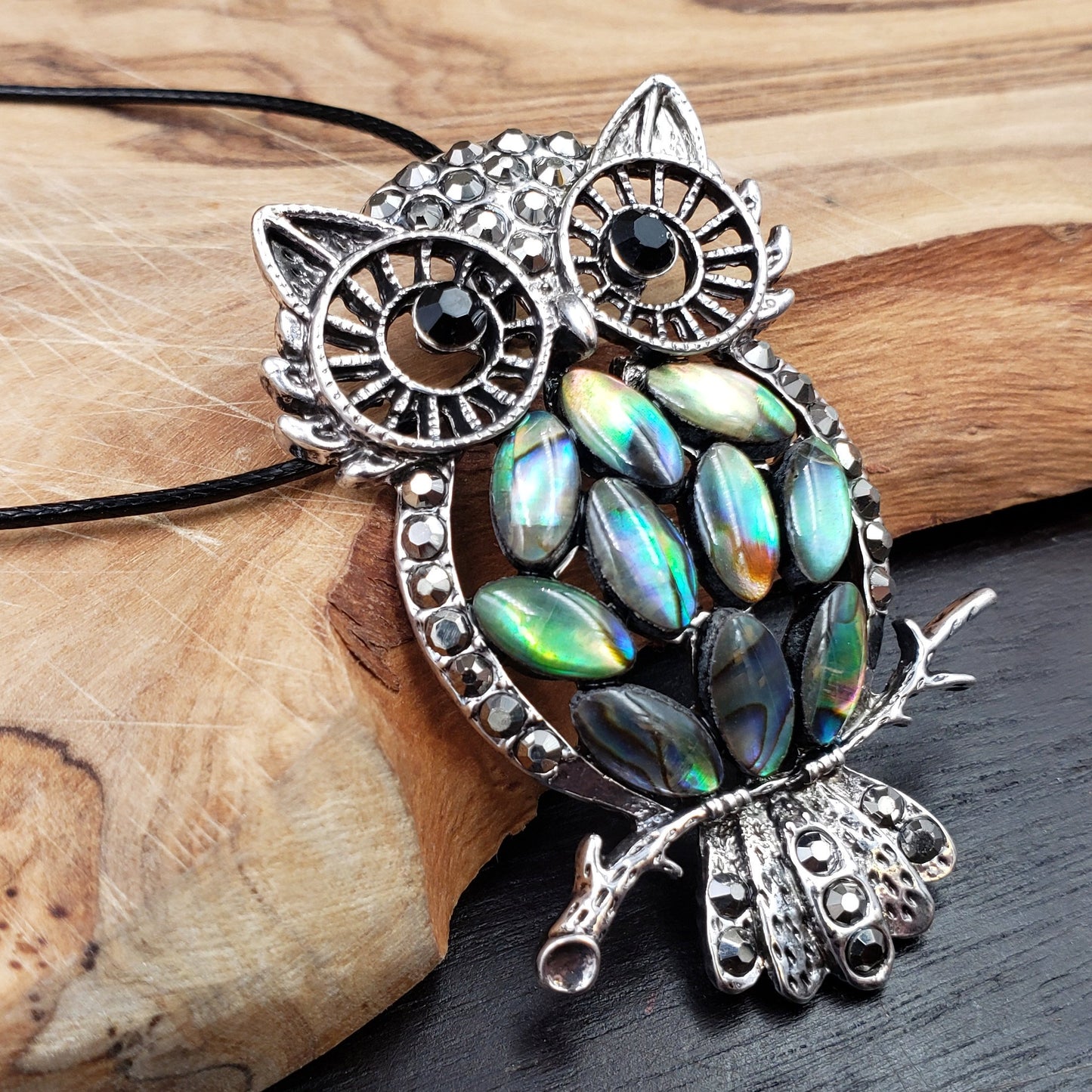 BESHEEK Abalone Owl Pendant? Handmade Hypoallergenic Boho Beach Gala Wedding Style Fashion Jewelry