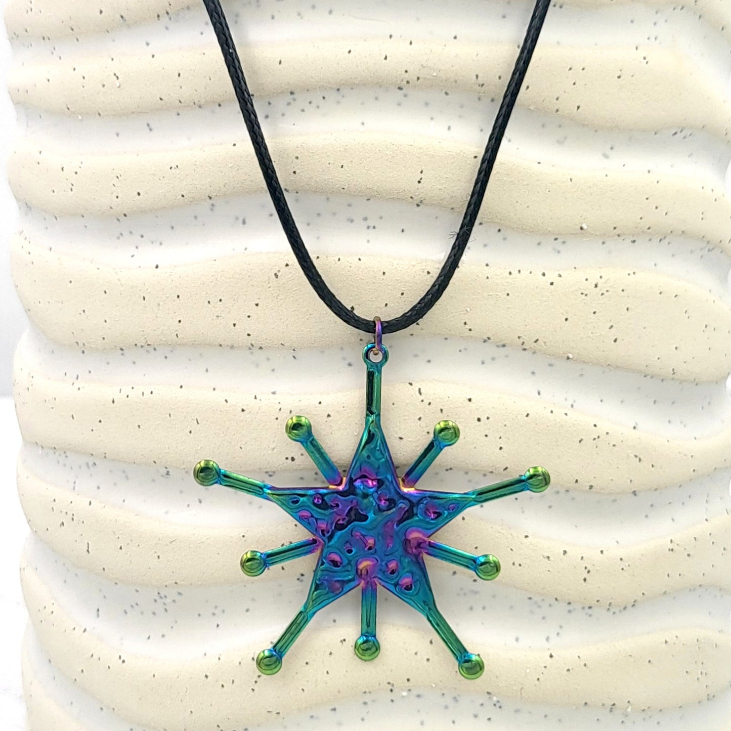 Rainbow Electroplate Cosmic Star Necklace Pendant