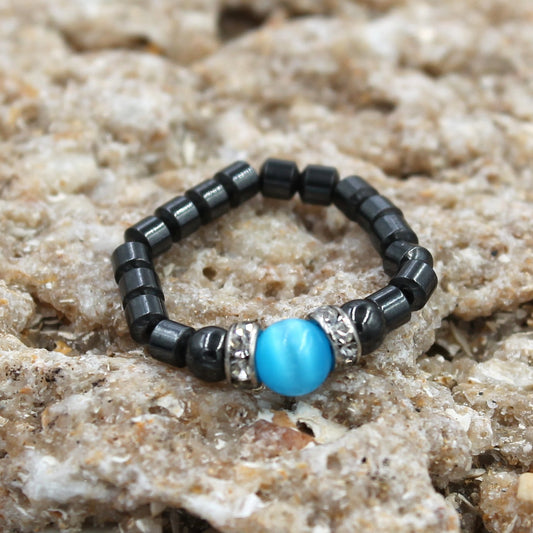 Magenetic Stretch Blue Tiger Eye Stretch Toe Ring