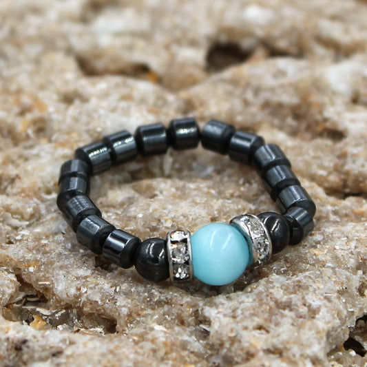 Magenetic Stretch Light Blue Tiger Eye Stretch Toe Ring